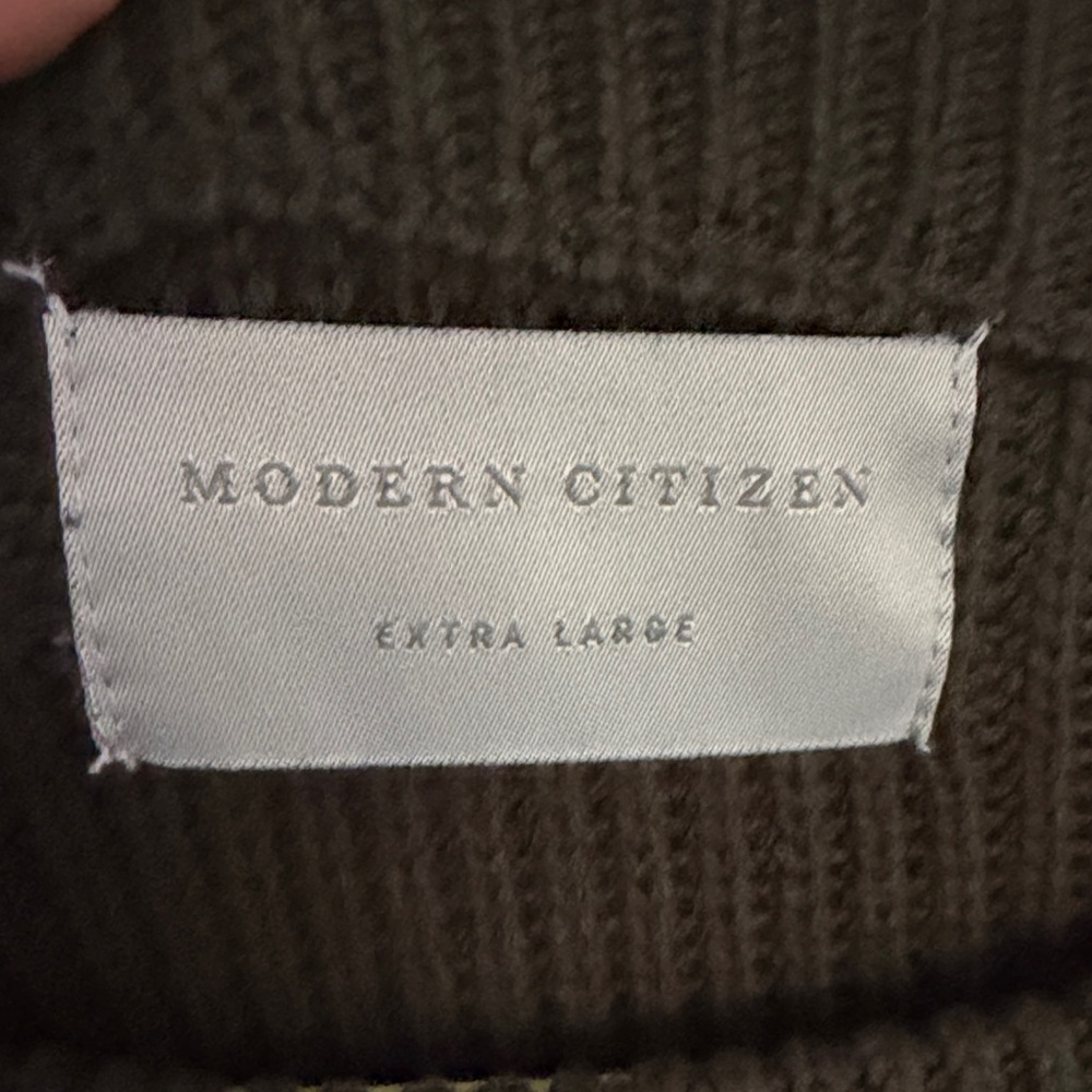 Modern Citizen Olive Crewneck Sweater with Side Zips - Picture 2 of 5